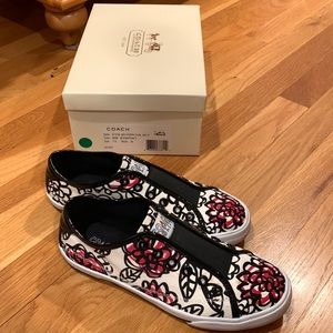 Coach slip on sneakers with flower design
